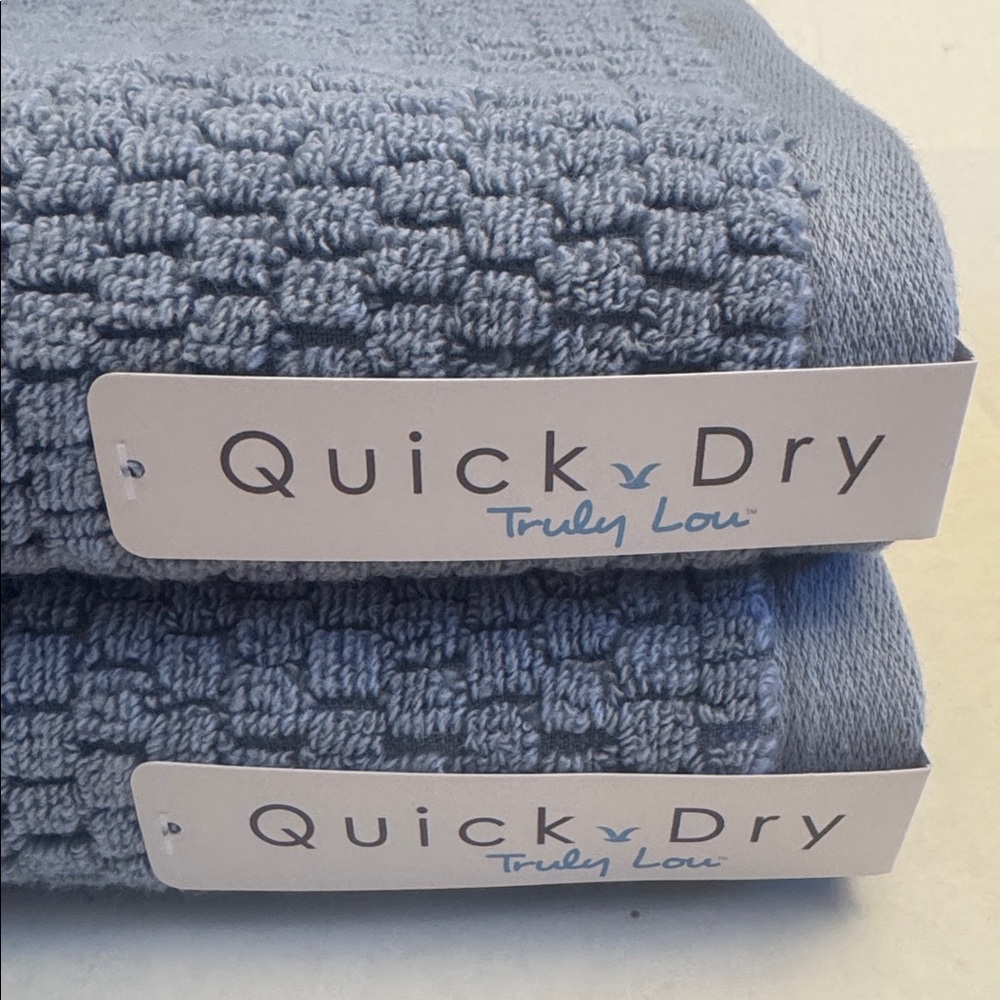 2pc TRULY LOU Quick Dry 100% Cotton Bath Towel Set - Moonstone2 - Blue - Picture 3 of 3